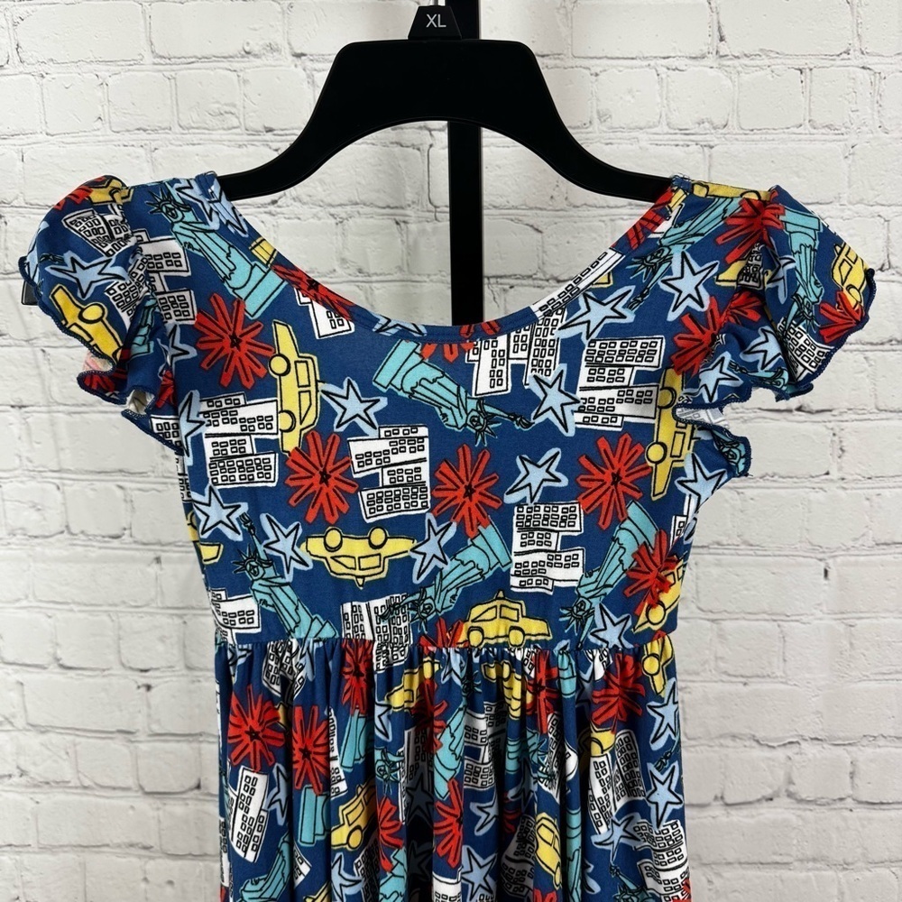 Dot Dot Smile New York Print Empire Dress Size 7 - Picture 2 of 6